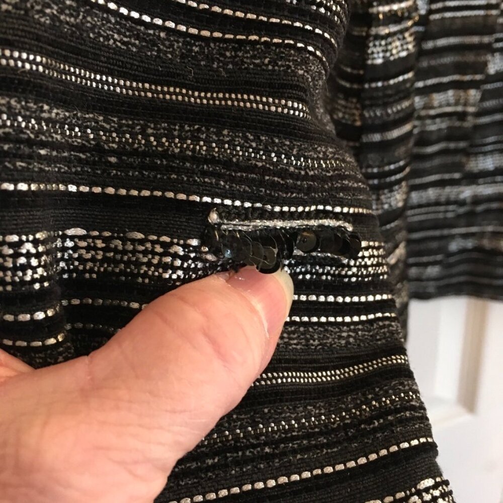 Chico's Sequin Black/Silver Blazer - image 6